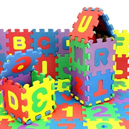 Hemlock 36Pcs Baby Puzzle, Toddler Foam Number Alphabet Puzzle Toys (Colorfol)