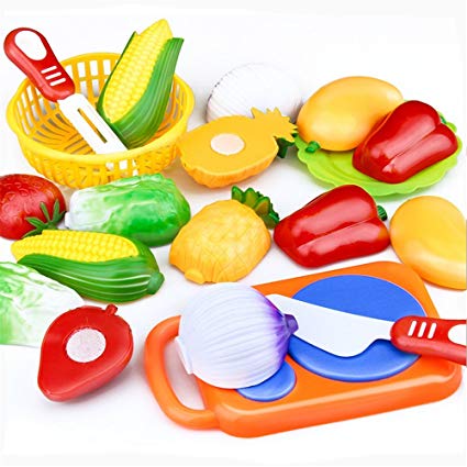 Elaco 12PC Cutting Fruit Vegetable Pretend Play Children Kid Educational Toy Christmas Gift