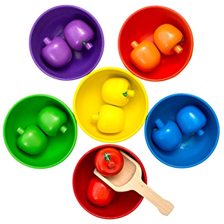 Wooden Educational Toys for 3 Year Olds - Perfect for Learning Colors, Counting & Sorting Toys. Quality Crafted & Made With All Natural Products. Excellent Learning Gift for Boys & Girls.