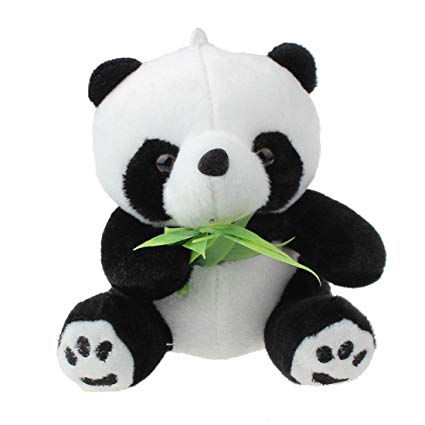 Hemlock Baby Panda Doll, Kid Child Cute Stuffed Panda Toy Soft Animal Doll (16cm, Black)