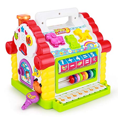 TOYK Kids toys Musical Colorful Baby Fun House, Many Kinds Of Music, - girls boys toddlers and baby toys-,Electronic Geometric Blocks Learning Educational Toys