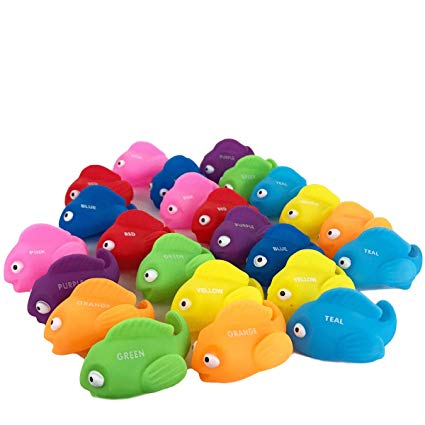 Boley TOYS (24-Piece) Educational Baby/Toddler Bath/Pool/Water Assorted Colors Fish Toy for